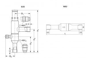 ابعاد رگلاتور فشار دانفوس Danfoss مدل KVR & NRD - پیشرو صنعت آزما