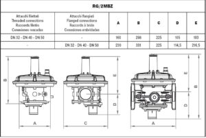 ابعاد 2 رگلاتور گاز ماداس MADAS مدل RG/2MCS - RG/2MBZ - پیشرو صنعت آزما