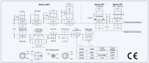 ابعاد سنسور فشار (پرشر ترانسمیتر) کلر Keller سری 25Y , 23SY - پیشرو صنعت آزما