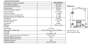 جدول مشخصات و ابعاد کمپرسور منیروپ (Maneurope compressors) دانفوس Danfoss مدل MT - پیشرو صنعت آزما